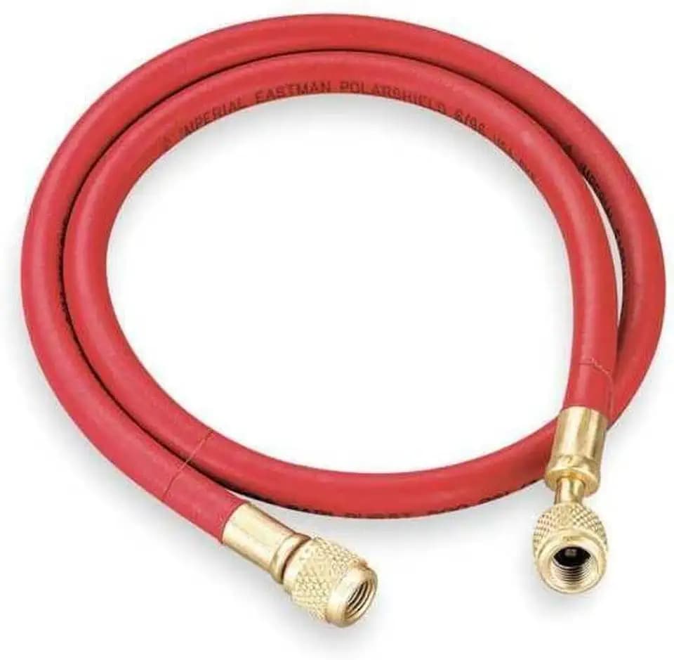 Yellow Jacket 21660 Plus II Hose Standard 1/4" Flare Fittings, 60", Red