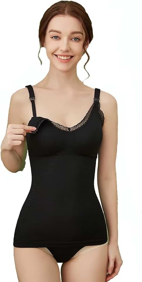 Womens Nursing Tank Tops Built in Bra for Breastfeeding Maternity Camisole Brasieres