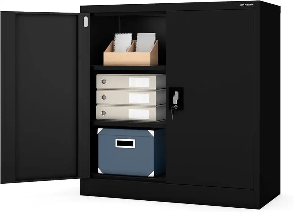 Jan Nowak Aktenschrank Büroschrank Metall, abschließbar, 93x90x40 cm