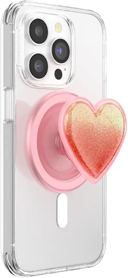 PopSockets Handy-Grip für MagSafe, Magnetischer Halter, Handyständer, Heart - Squishy Tidepool Heart Pinky