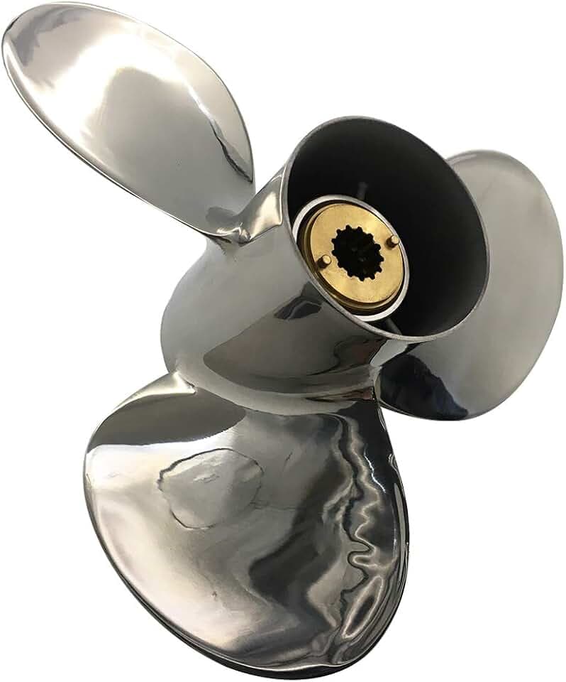 Stainless Steel Propeller for Mercury Outboards 30-70HP Rubber Hub 13 Spline Tooth 10 3/8x14 10 1/2x13 10 1/4x16 10 5/8x12 11x15 10 7/8x11 12x13 12x14 ect.