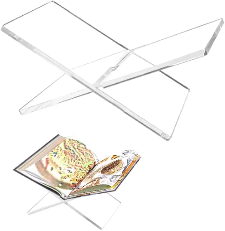 Acryl-Buchständer, transparenter Buchhalter für Bücher, Zeitungen, Zeitschriften, Lehrbücher, Rezepthalter, Bilddisplay