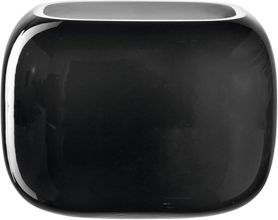 Leonardo Milano, Blumenvase aus grau gefärbtem Glas, handgefertigte Glasvase in modernem Design, Höhe: 13 cm, Breite 18 cm, 041660