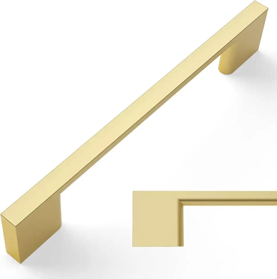 Amerdeco 10 Pack Brushed Gold Cabinet Pulls 5"