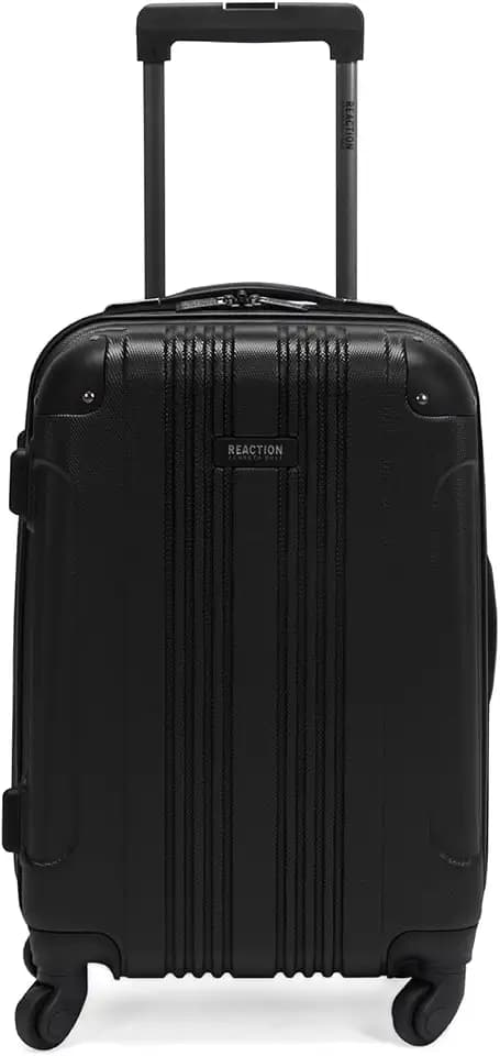 Kenneth Cole REACTION Out of Bounds Lightweight Hardshell 4-Wheel Spinner Luggage, Midnight Black, 20-Inch Carry On