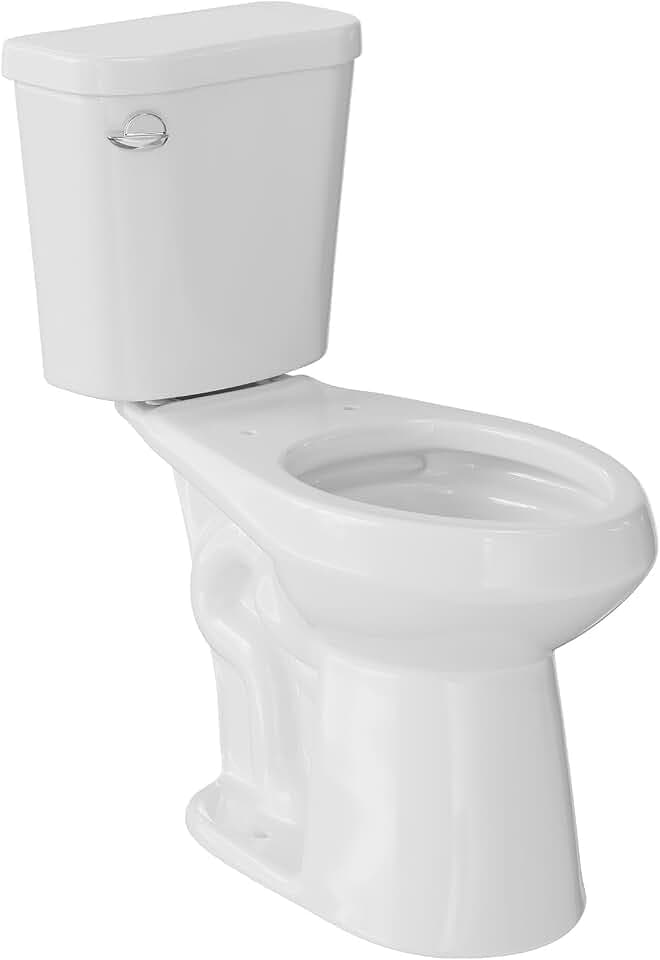Two Piece Toilet with 21" Extra Tall Height, Elongated Ceramic Bowl without Lid - Side Push Handle, CUPC Certified, Water Efficient 1.28 GPF, 12" Rough-in