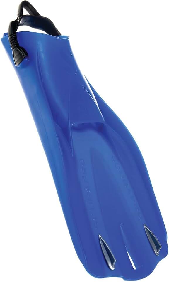 SCUBAPRO GO Sport Scuba Fin for Scuba Diving, Snorkeling and Swimming, with Bungee Open Heel Strap, Medium, Blue