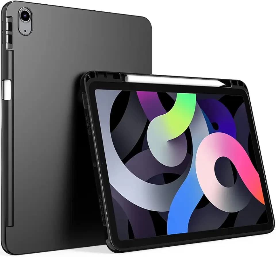 Puxicu Case for iPad Air 5th Generation (2022) / iPad Air 4th Generation (2020) Case, Slim Design Matte TPU Rubber Soft Skin Silicone Protective Cover for 10.9 Inch iPad Air 5th / 4th - Black