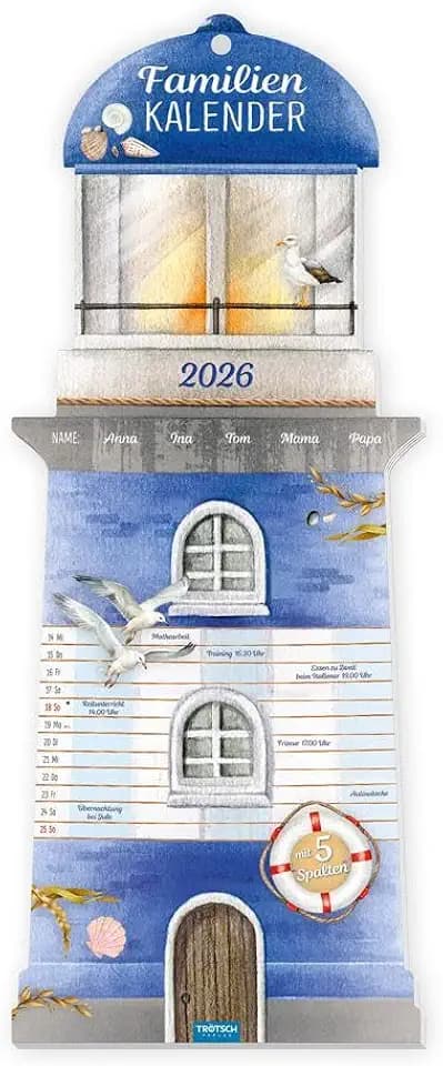 Trötsch Formkalender Familienkalender Leuchtturm 2026: Formkalender Geschenkkalender Kalender für die Küche
