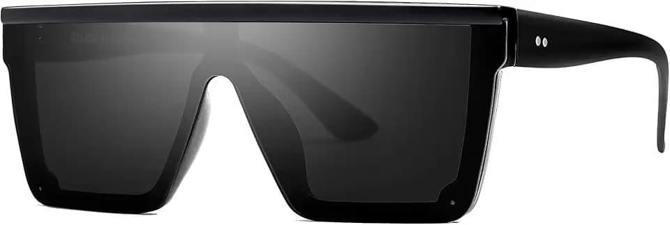 SOJOS Square Sunglasses Women Thick Frame FlatTop Siamese Lens SJ2117,Large
