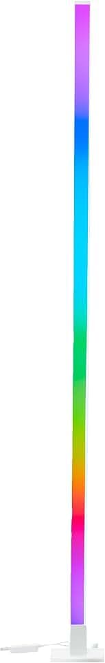 Brilliant RGB-LED Stehlampe | 150 cm Höhe | dimmbare Standleuchte mit Musiksensor & Fernbedienung & RGB-Frontlight | max. 125 lm | integiertes LED | aus Aluminium/Kunststoff in Weiß