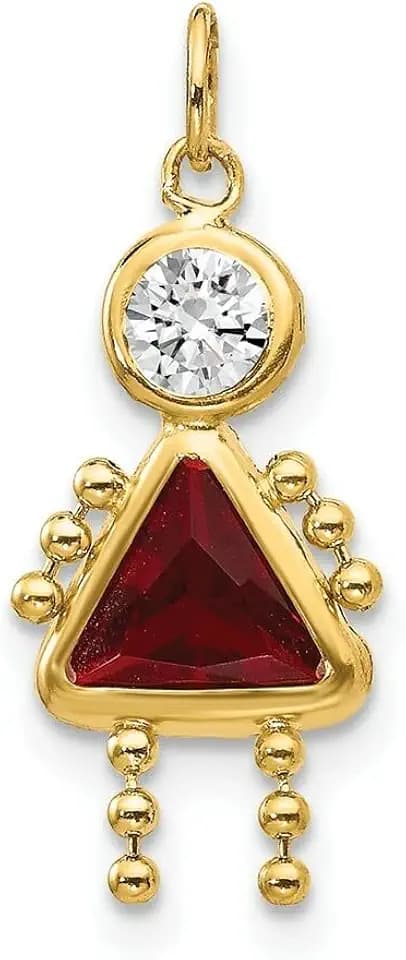 Roy Rose Jewelry 10K or 14K Yellow Gold Birthstone Kids Boy Girl Charm Pendant for Necklace - All Months