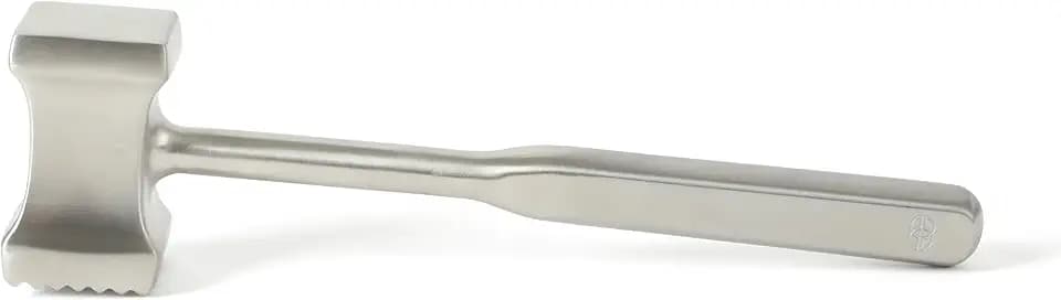 Calphalon Stainless Steel Meat Tenderizer, Dual-Sided Meat Mallet with Ergonomic Handle for Tenderizing and Flattening Beef, Chicken, Pork & Poultry