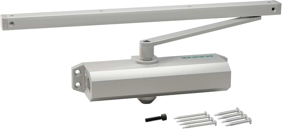 MARIE Türschließer Automatischer mit Parallelarm, EN1-EN6 Türschließer Hydraulischer mit Feststellfunktion für Innentür Kommerziell & Residential, Türen 15-150 kg & Türbreite 750-1400mm Silber
