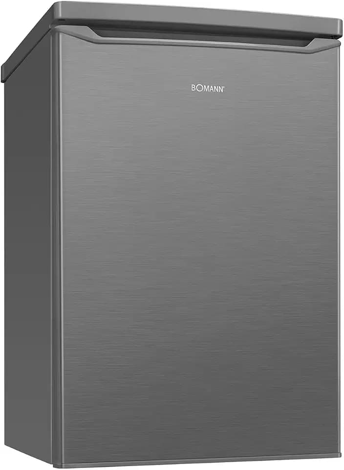 Bomann® Kühlschrank mit Gefrierfach | 109 Liter | energieeffizient, leise & kompakt | 2 Ablagen, Obst- & Gemüsefach | 4-Sterne-Gefrierfach | Türanschlag wechselbar | KS 7251 inox