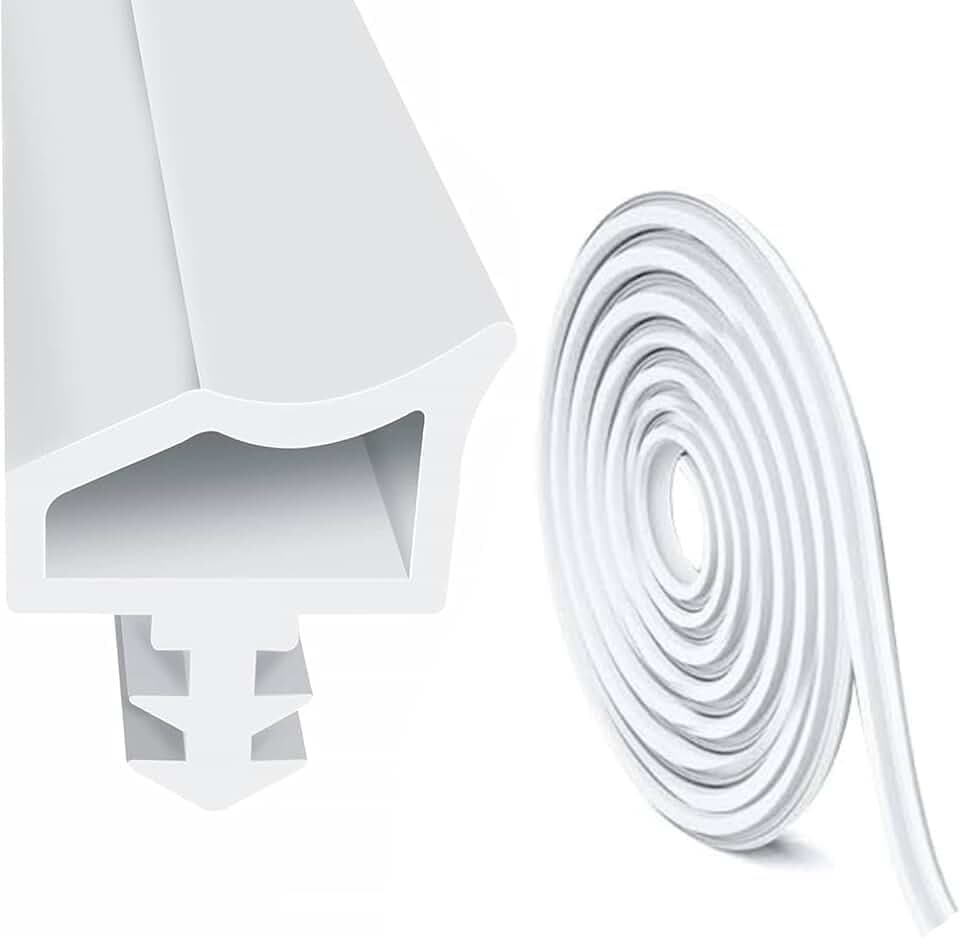 Türdichtung Weiß Holzzarge, 20M Türrahmen Dichtung für Schallschutz, Zugluftstopper und Türdichtungen, für Feuchtigkeitsbest, Schalldämmung und Kollisionsvermeidung