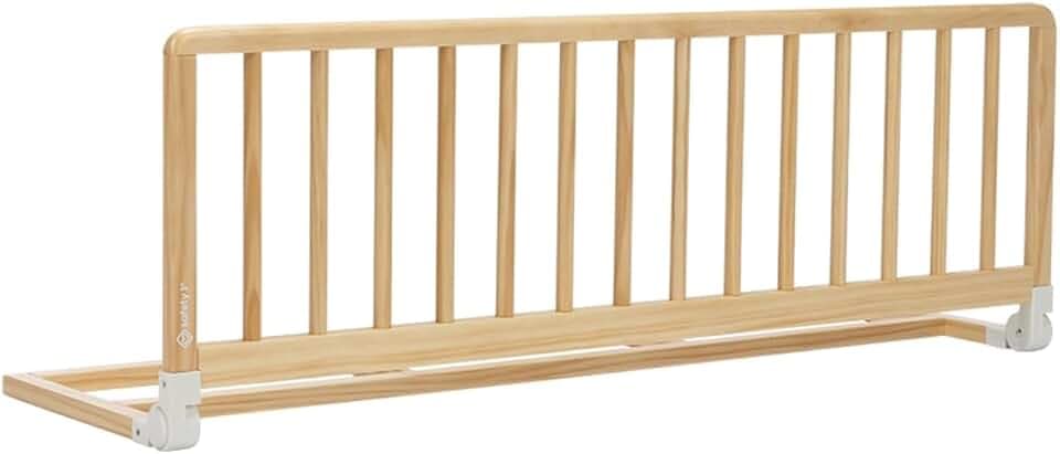 Safety 1st Wooden Bed Rail 110cm, 18 Monate–5 Jahre, Verstellbares Bettschutzgitter, Automatische Sperre, FSC® 100% zertifiziertes Holz, Leicht zu Falten und Lagern, Natural Wood