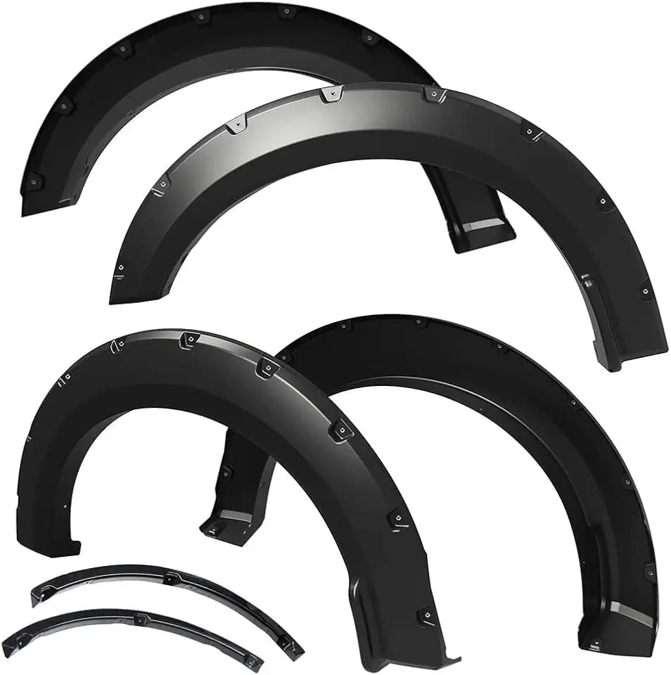 Tyger Auto Fender Flare Compatible with 2018-2020 Ford F-150, Smooth Textured Black Paintable Bolt-Riveted Style 4pc | TG-FF8F4378