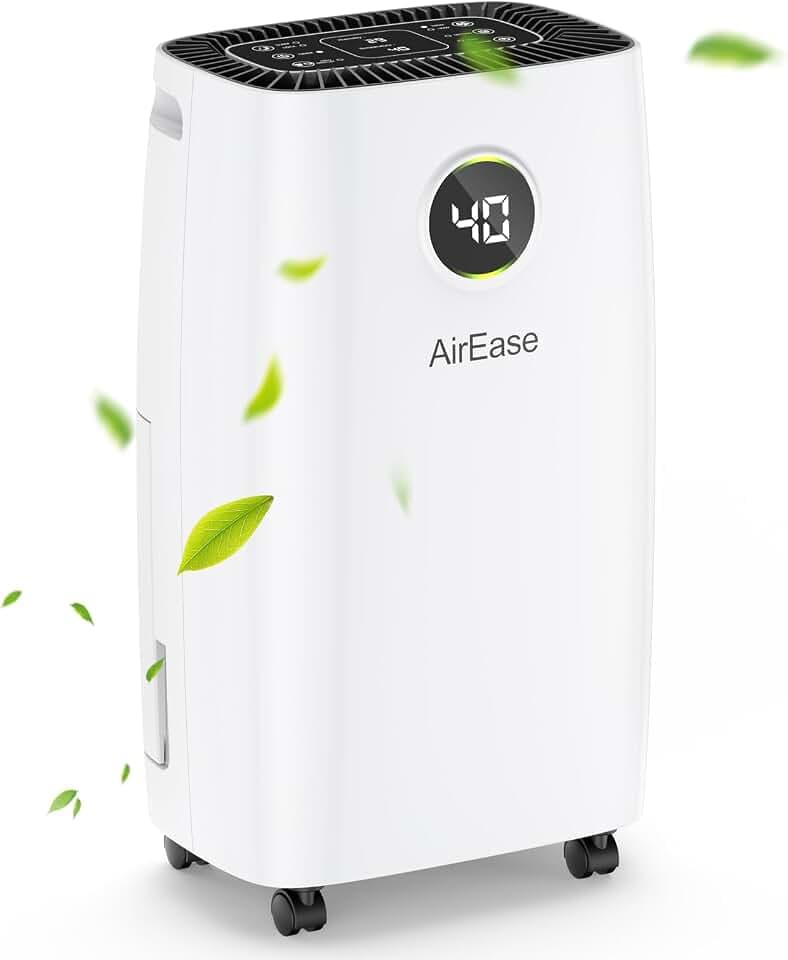Luftentfeuchter Elektrisch, Auto Raumentfeuchter Elektrisch 25m²/122m³,Dehumidifier Entfeuchtung mit LED Display und Wasserbehälter-Vollanzeige, Gegen Feuchtigkeit, Filter, Timer