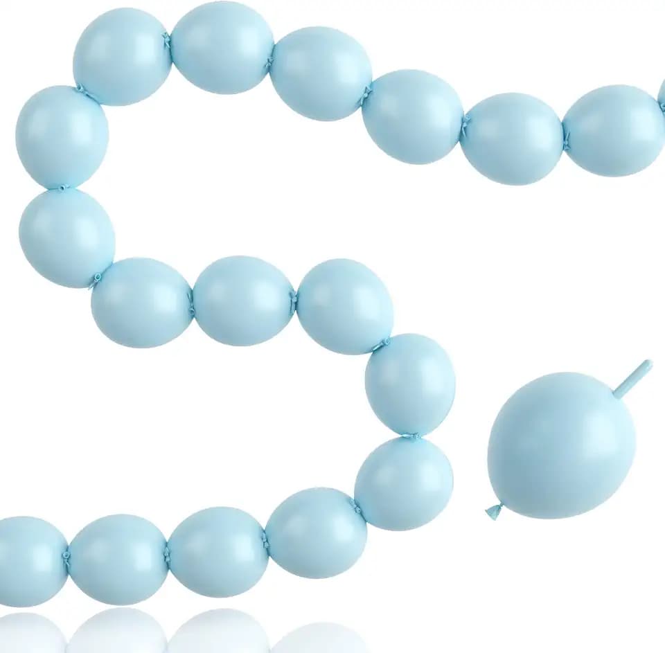 Pastel Blue Linking Balloons 100pcs 6 Inch Link Balloons