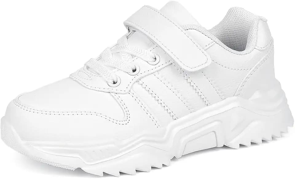 Unisex-Child White Boys Girls Tennis Shoes Kids School Sneakers