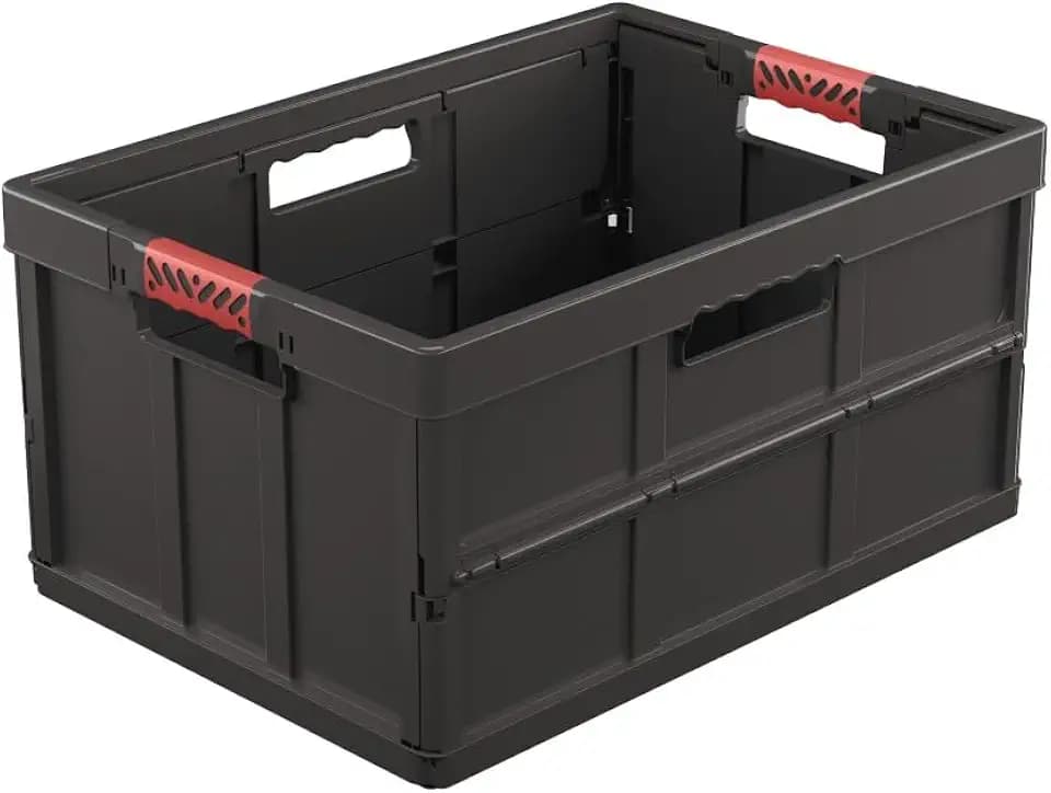 keeeper benno Stabile Profi-Klappbox mit Softgriffen, 45 l, Bis 50 kg Tragkraft, Lebensmittelecht, 54 x 37 x 27,5 cm, 45 l, Graphite