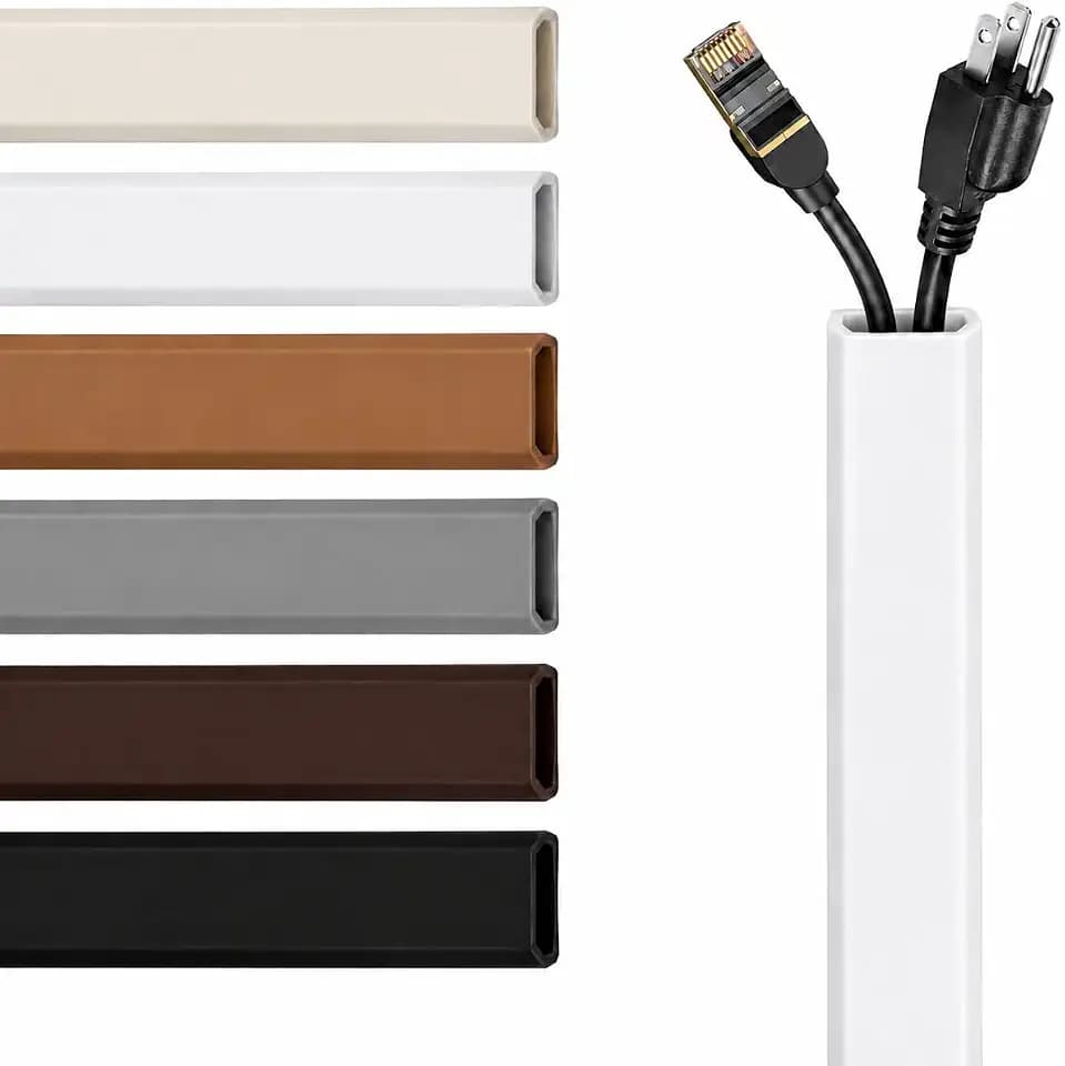 RUBBER BOND TV Cord Hider, Wall Cable Cover, Self Adhesive, 6 Feet, White
