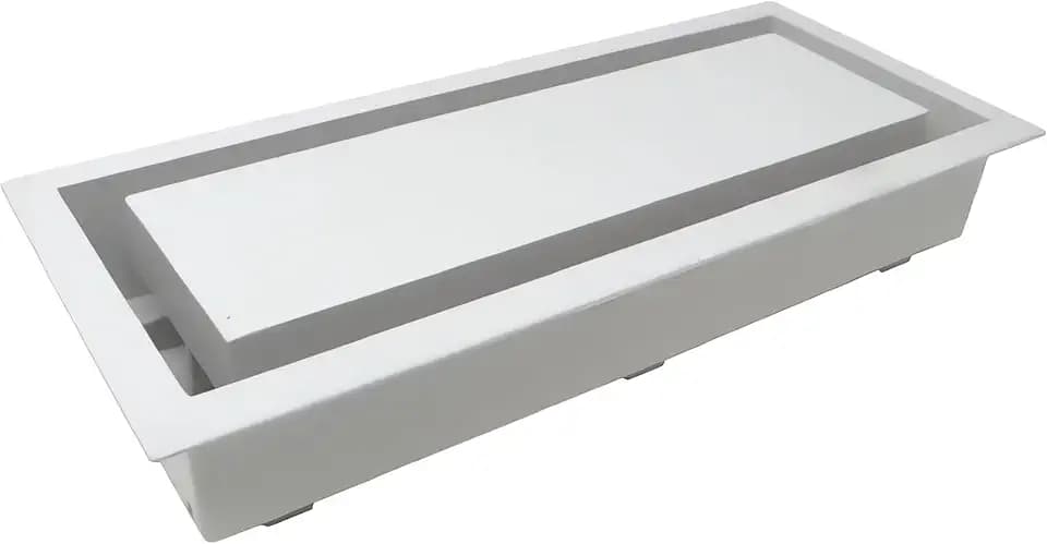 Fittes Framed Wall Vent [Lite], Minimalist ABS Plastic HVAC Air Return Register Cover, Customizable Modern Airflow Solution for Home or Ceiling, 15-Min DIY Install – 4"x10" – Cotton White – 1 Pack