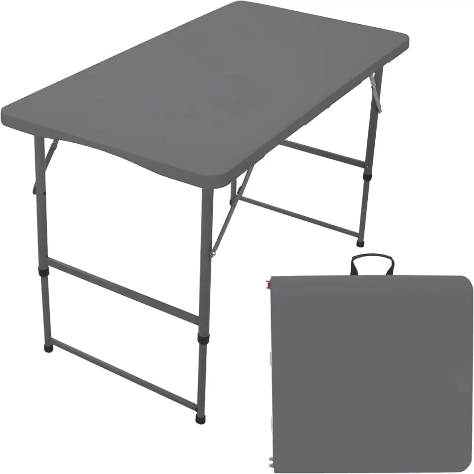 Rainberg Robuster Klapptisch, 1,2 m, Stabiler Metallrahmen, Faltbarer Tisch, wasserdicht, tragbar, Picknicktisch, Campingtisch, ideal für Partys, Garten, Grillen, Strand, Innen- und Außenbereich (1,2