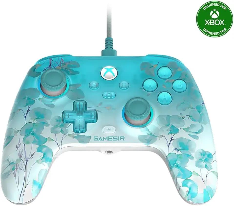 GameSir T7 Pro Floral Wired Controller for Xbox Series X|S, Xbox One, Windows 10/11 & Steam, Hall Effect Sticks & Triggers, 2 Back Buttons, Dynamic RGB, Floral Matte Design, Ergonomic, 3.5mm Audio