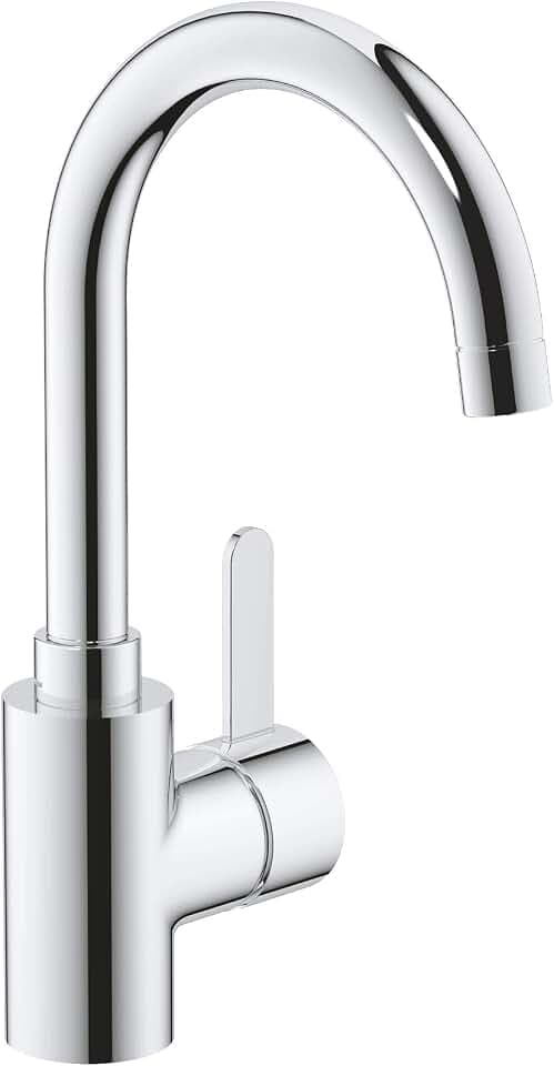 GROHE Eurosmart Cosmopolitan, Waschtischarmatur hoch, wassersparend (Wasserhahn für das Bad, Badarmtur mit Pop-Up Ablauf, 30cm hoch, einfache Installation am Waschbecken), chrom, 23933001