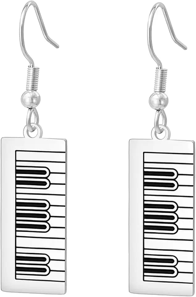 UNIFT Piano Keyboard Earrings for Women Stainless Steel Musical Instrument Pendant Earring Ideal Gift for Pianists Music Enthusiasts