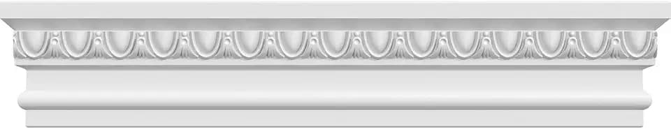 Endurathane Panel Crosshead w/Egg & Dart Trim, 40" Bottom Width x 42" Top Width x 5 1/2"H x 1"P, Factory Primed