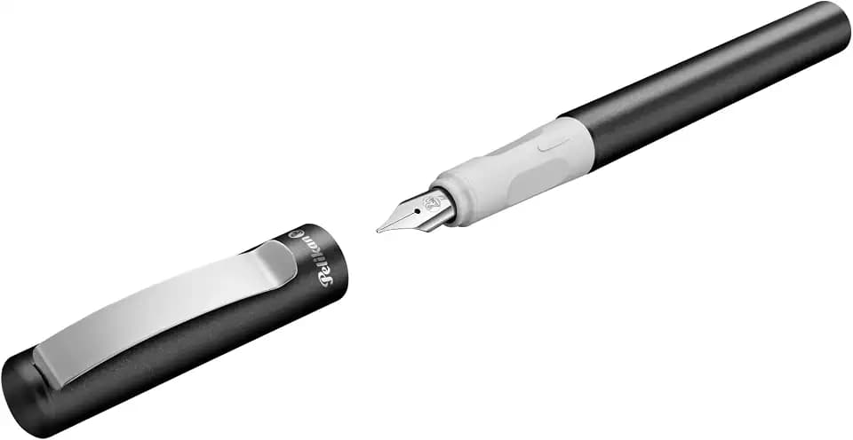 Pelikan Füller Pina Colada inkl. Standard-Tintenpatrone, nachfüllbar, für Rechts- und Linkshänder, anthrazit, 1 Stück