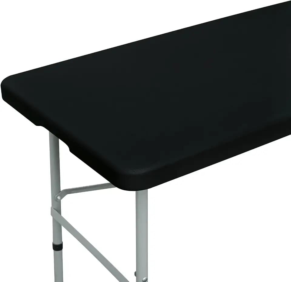 Fitted Rectangle Tablecloth 24 x 48 Inch Elastic Table Cloth for 4ft Table, Stretch Spandex Table Cover Black Washable Polyester Table Top Cap Cover for Dining Picnic Camping Indoor and Outdoor