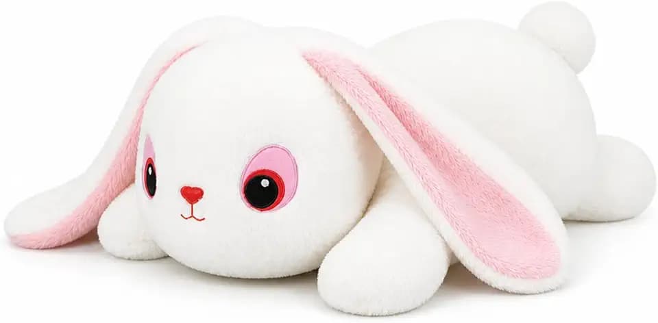 3.5 Lbs Weighted Bunny Stuffed Animal, 19.1" Microwaveable Plush with Removable Heating Pad, Unscented Heatable & Coolable Soft Rabbit Plush Toy for Kids & Adults, Cozy Gift (White, Large)
