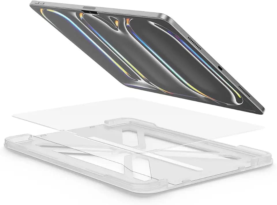 FLOLAB ONETIME NanoArmour Anti-Glare Screen Protector for iPad Pro 11 Inch M4 / M5 2024/2025 Anti-Fingerprint Tempered Glass, TruColor, Matte, Easy Install, Bubble Free, Dust Free, Durable