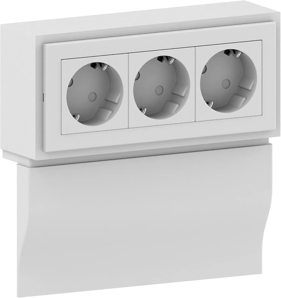 Cablecoach Habengut CC10042 3-fach Steckdoseneinheit für Sockelleiste Inhalt: 1 Stück