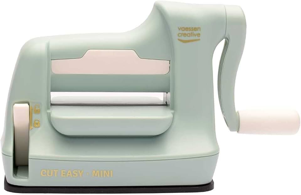 Vaessen Creative Stanz- und Prägemaschine Cut Easy Mini - 7, 5 cm - Mintgrün - Bastelzubehör zum Prägen, Scrapbooking, DIY, Karten Basteln und Journaling