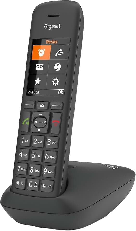 Gigaset C575 - Schnurloses DECT-Telefon - großes Farbdisplay mit moderner Benutzeroberfläche - Adressbuch für 200 Kontakte - Schutz vor unerwünschen Anrufen, schwarz [Deutsche Version]
