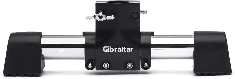 Gibraltar Mini T-Fuß Rack System Road Series Schwarz T-Stand 30,5 cm Länge mit T-Leg Klammer SC-GRSMTLA