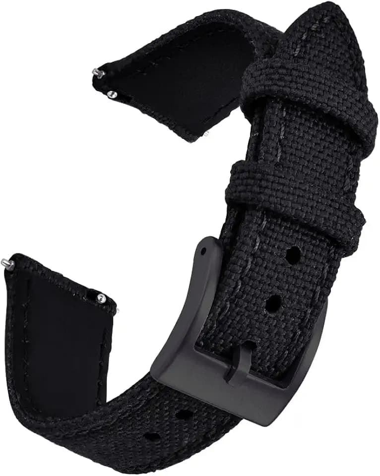 Premium Soft Hybrid (Leather and Sailcloth) Watch Bands for Men Women,18mm 20mm 22mm Multiple Sizes Quick Release Replacement Watch Straps