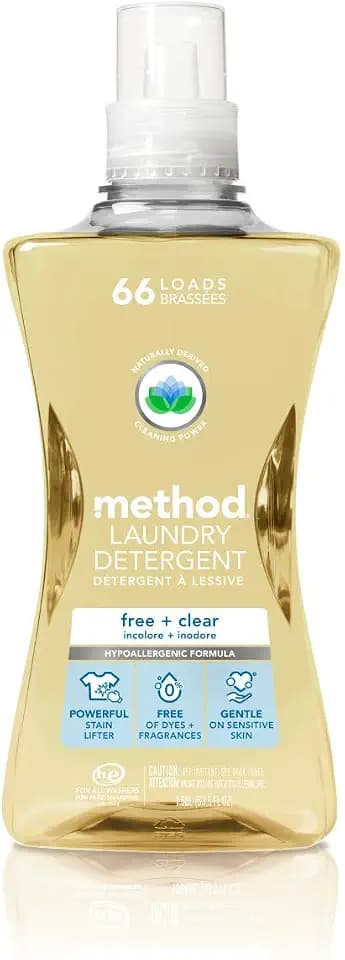 method Concentrated Laundry Detergent, Free + Clear, 53.5 fl oz, 4 Pack