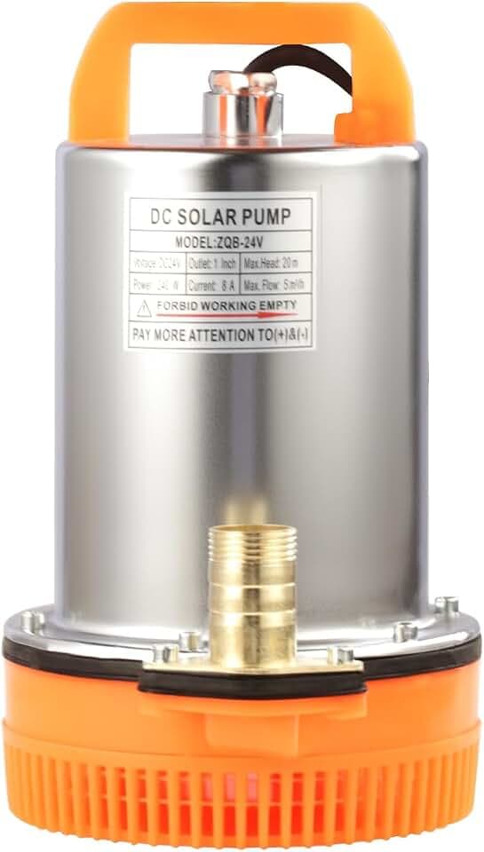 DC 12V Submersible Water Pump Submersible Deep Well Water Pump 1 inch Outlet，Irrigation Water Pump with Upgrade Copper Motor