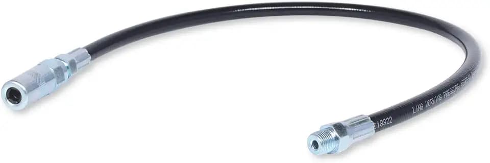 KS Tools Fettpresse Schlauch 500mm flexibel 980.1012 I Flexibler Schlauch 1/8"PT aus Gummi I Inkl. Vierbacken-Düse I Für alle handelsübliche Fettpressen