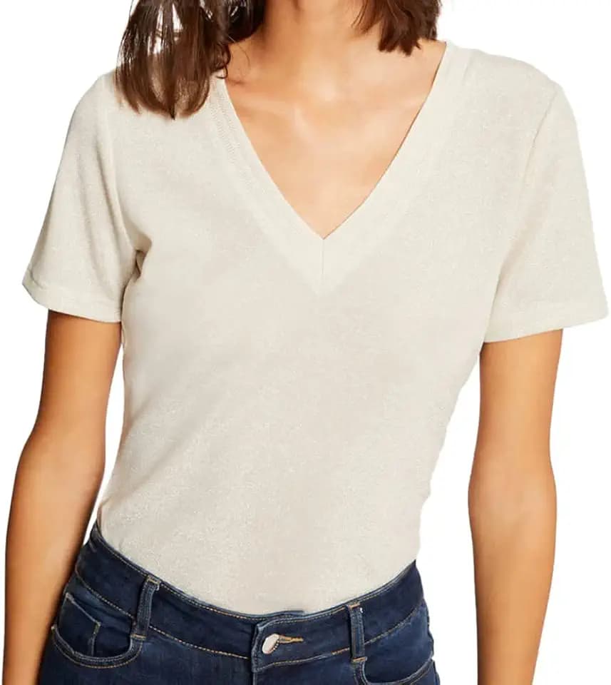 Morgan Kurzarm-T-Shirt mit V-Kragen