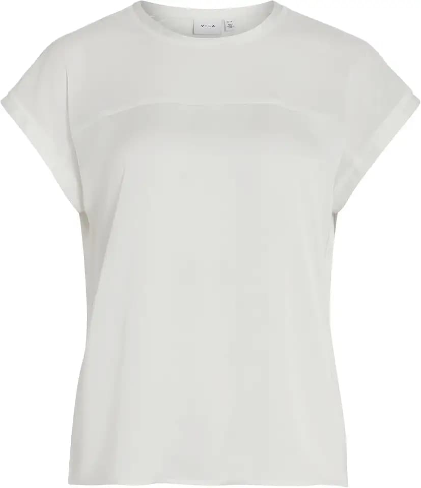 Vila Female Oberteil mit kurzen Ärmeln VIELLETTE Mesh