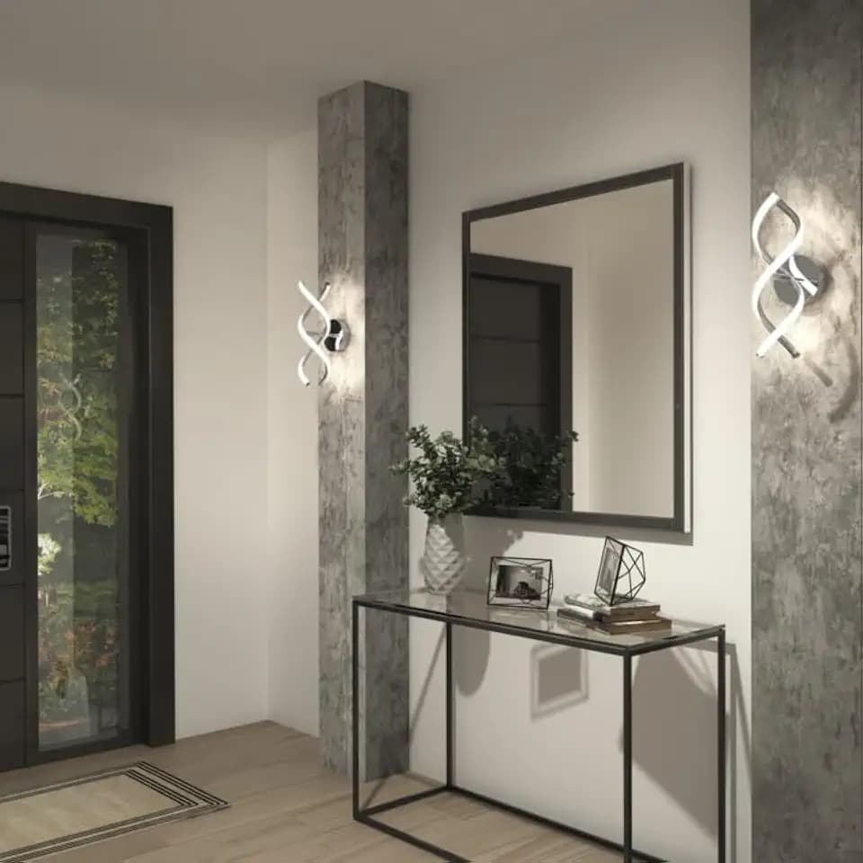 artika DNA 12W LED Modern Wall Sconce Light, Chrome Finish, Ideal for Bathroom, Living Room, Bedroom, Hallway - 850 Lumens, 3500 Kelvin, Made of Aluminum, No Bulb Required