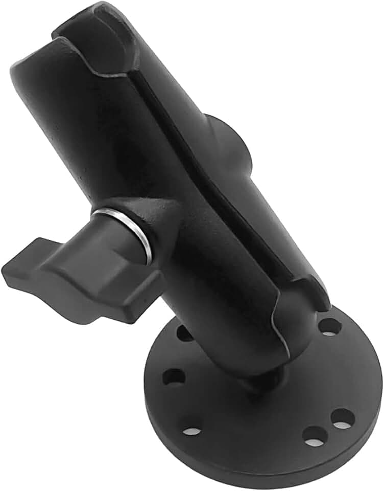 1" Ball Double Socket Arm with AMPS Hole Base | Aluminum Alloy Adjustable Arm & Universal Drill Base | for Bike, Car, Motorcycle Phone/GPS Mount (4.53" Length)