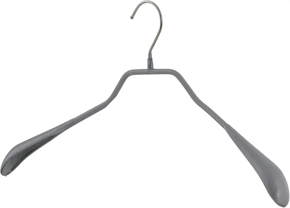 Mawa Narrow Petite Clothing Hangers, Steel Hanger with Non-Slip Coating, for Shirts, Dresses, Suits, Pants, Skirts, Camisoles, Jackets, 360-degree Rotatable Hook, Set of 5, Silver
